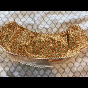 floral off the shoulder bathing suit top